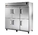 TRUE Refrigeration TG3F-6HS Freezer, Reach-In, 3 Section, 6 SS Half Doors, 9 Shelves, 85 cu ft