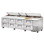 TRUE Refrigeration TPP-119D-8 8 Drawer Pizza Prep Table w/ Cutting Board, 43.9-cu ft