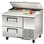 TRUE Refrigeration TPP-44D-2 2-Drawer Pizza Prep Table w/ Cutting Board, 11.4-cu ft
