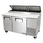 TRUE Refrigeration TPP-60 2-Door Pizza Prep Table w/ Cutting Board, 15.9-cu ft