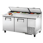 TRUE Refrigeration TPP-67 2-Door Pizza Prep Table w/ Cutting Board, 20.6-cu ft