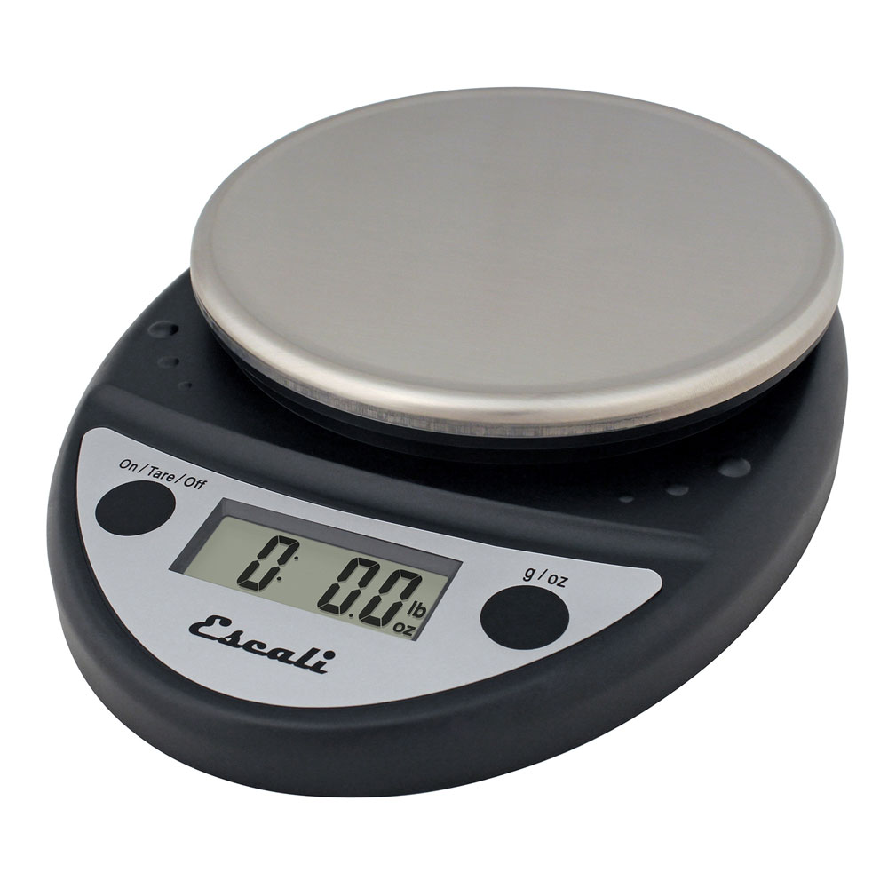 Escali scdgp11bk 11 lb round digital scale w removable platform 6 x