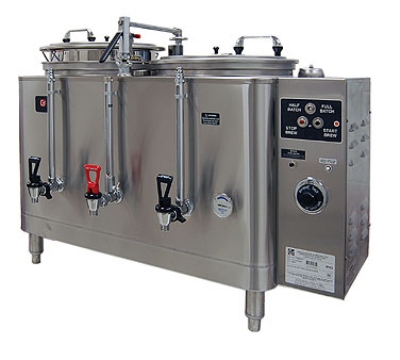 Grindmaster 7443E Twin Coffee Urn w/ 10-gal/Liner Capacity, Automatic, Fresh Water Heat Exchange, 120-208v/1ph