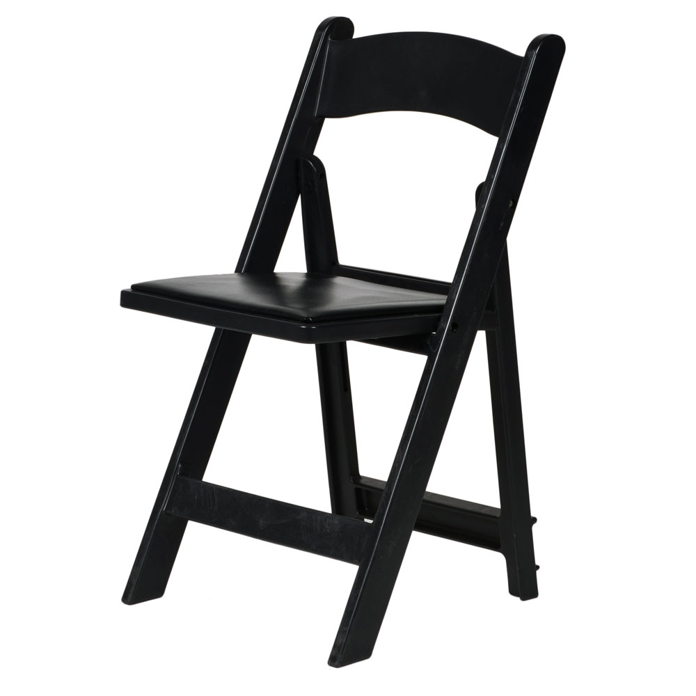 CSP R-101-BK Folding Chair w/ Vinyl Padded Seat - 1,000-lb Capacity ...