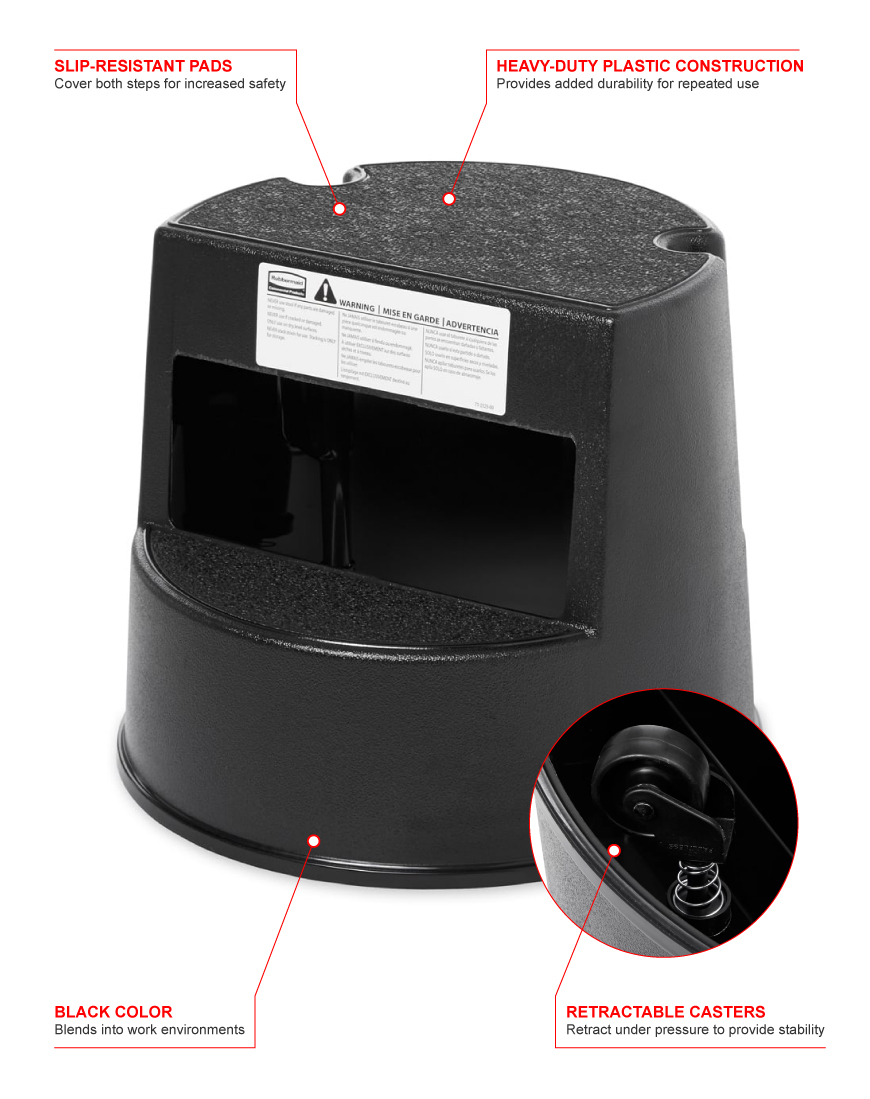 Rubbermaid 2523bk Features