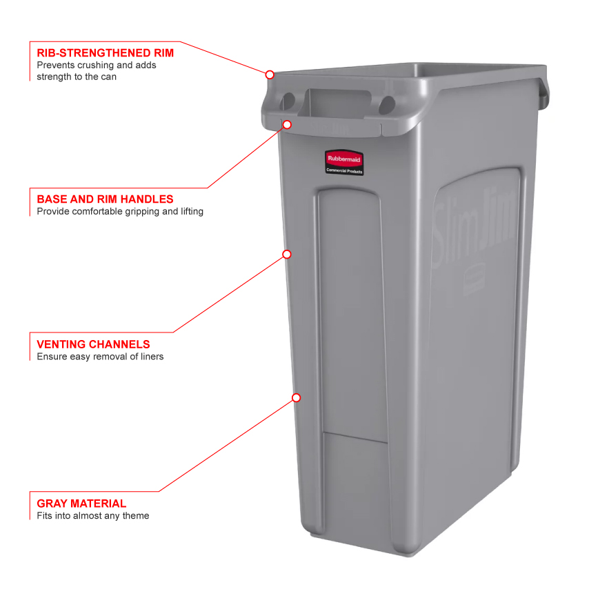 Rubbermaid 354060gray Features