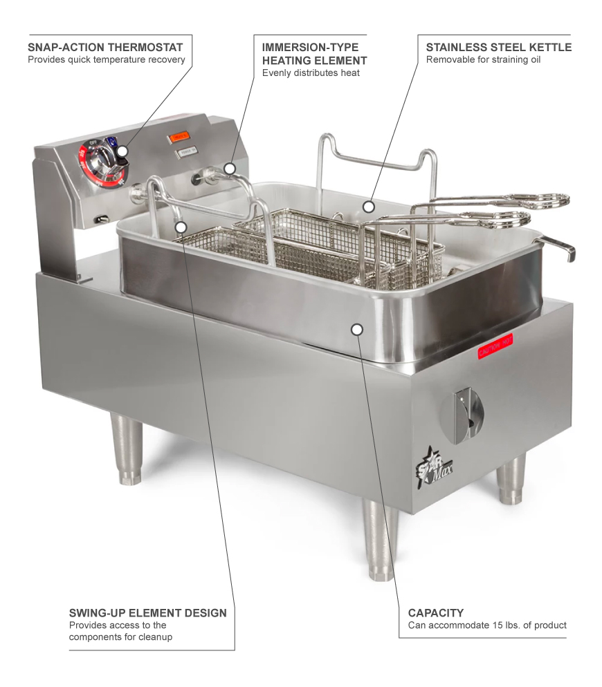 Star 515F Countertop Electric Fryer (1) 15 lb Vat, 208v/1ph