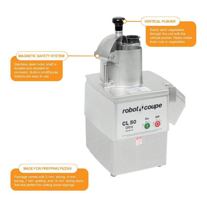 Robot Coupe CL50 Continuous Feed Food Processor Without Discs - 1 1/2 hp