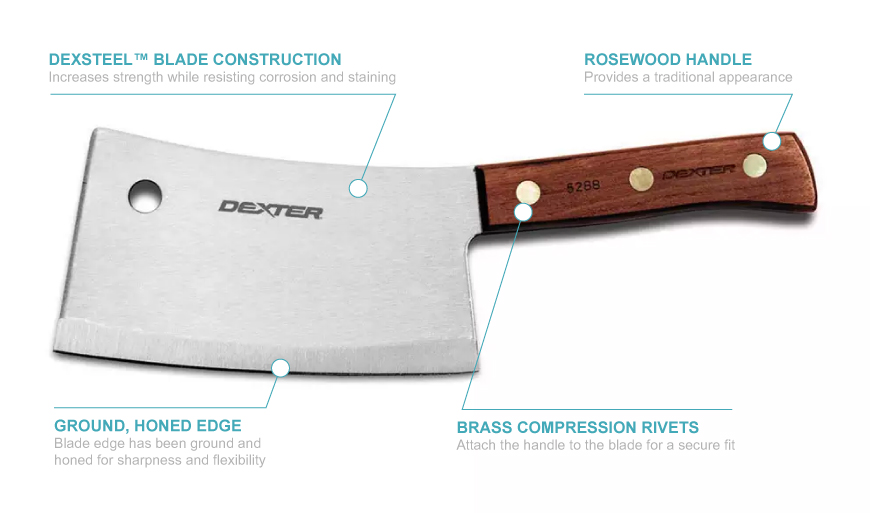 Dexter Russell S5289 9" Cleaver w/ Rosewood Handle, Stainless Steel
