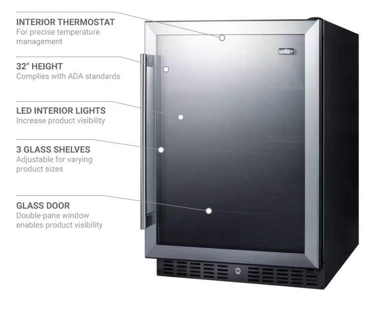 Summit Al57g 23 5 8 W Undercounter Refrigerator W 1 Section 1 Door 115v