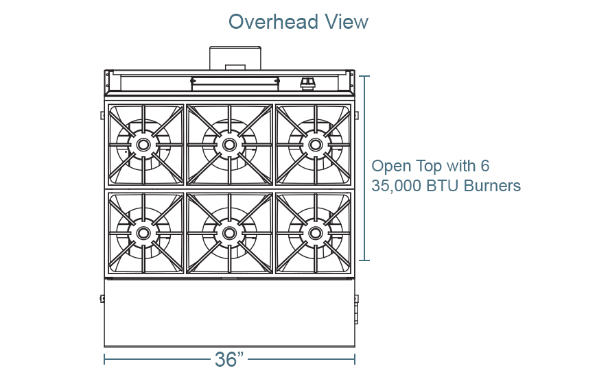 Southbend P36N-BBB 36" 6 Burner Gas Range w/ Storage Base, Natural Gas