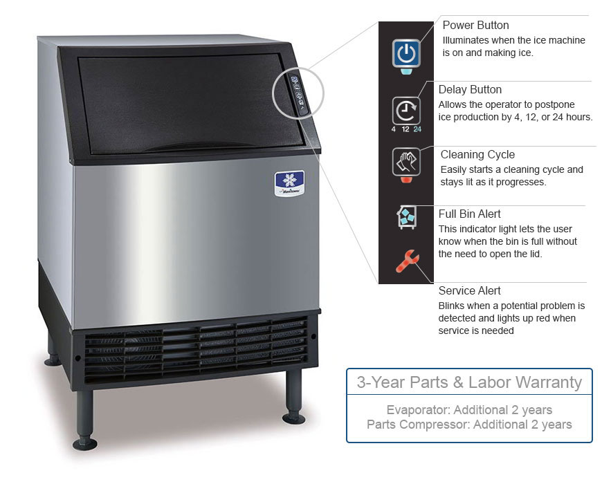 Manitowoc Ice UD0240W Undercounter Full Cube Ice Maker 201lbs/day