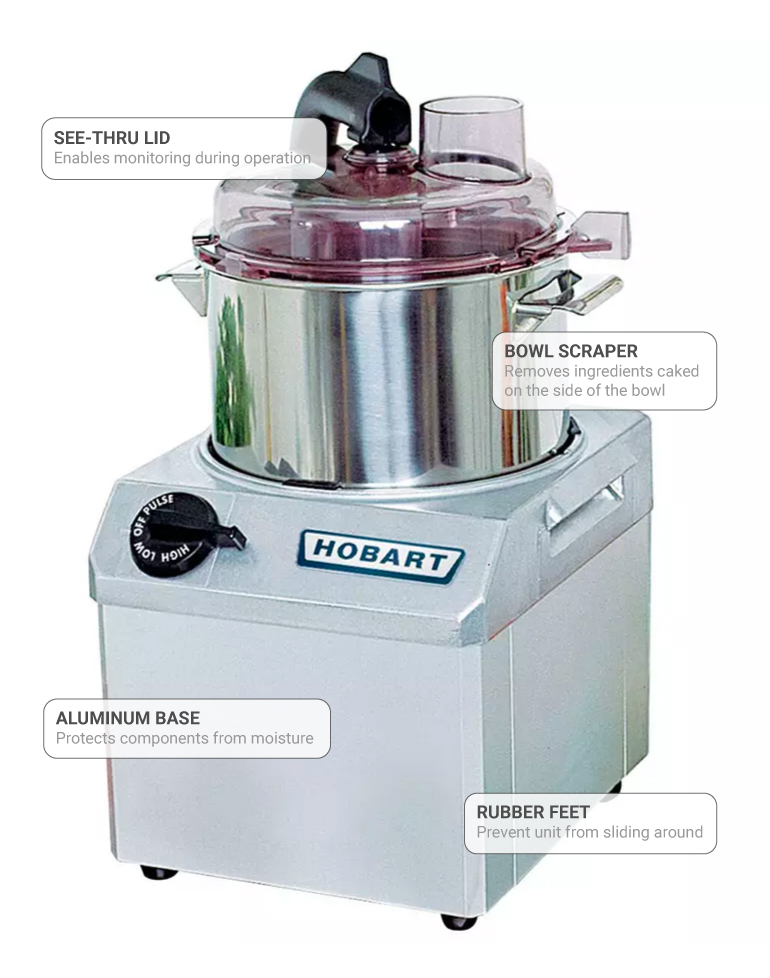 Hobart FP41-1 1 Speed Cutter Mixer Food Processor w/ 4 qt Bowl, 120v